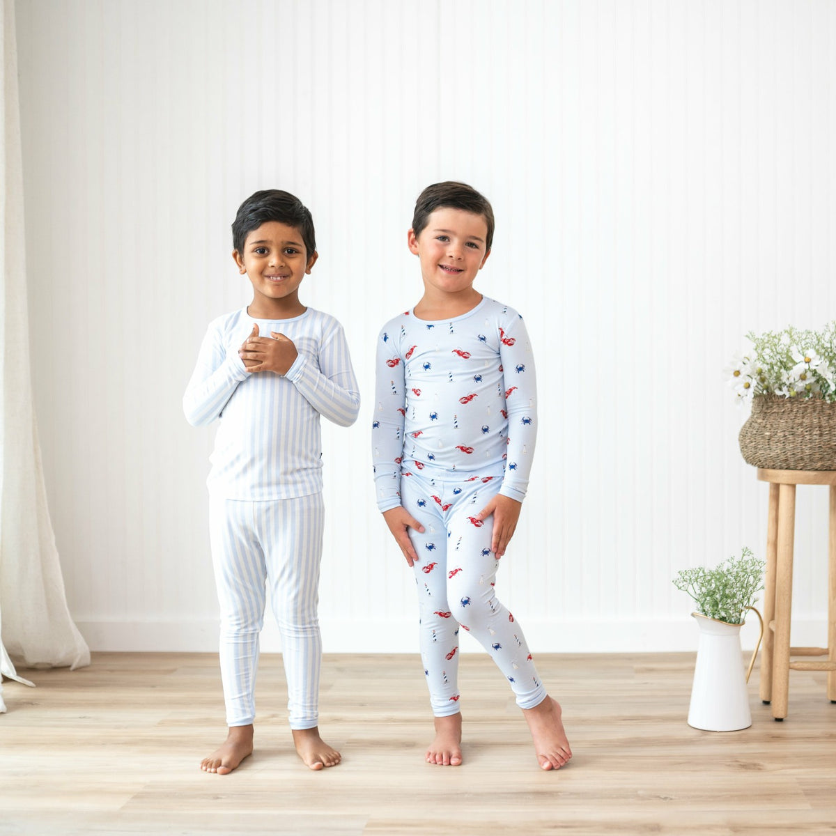 Kyte Baby Long Sleeve Pajamas in Small Mist Stripe