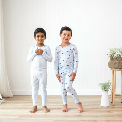 Kyte Baby Long Sleeve Pajamas in Small Mist Stripe