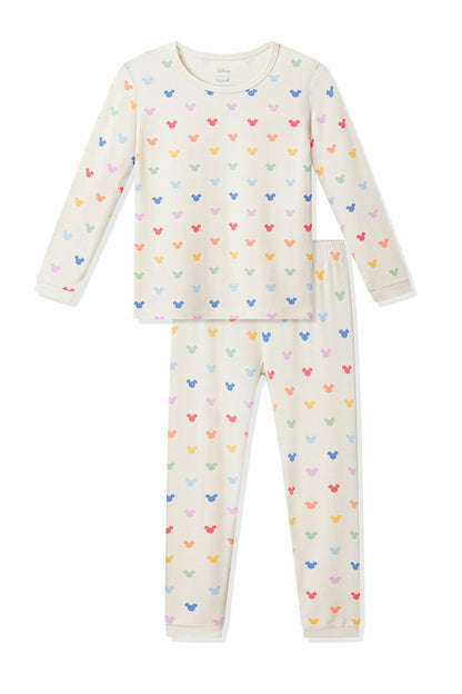 Kyte Baby Long Sleeve Pajamas in Pastel Mickey Mouse