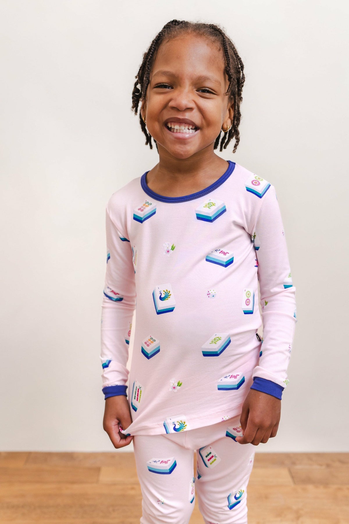 Kyte Baby Long Sleeve Pajamas in Sakura Mahjong