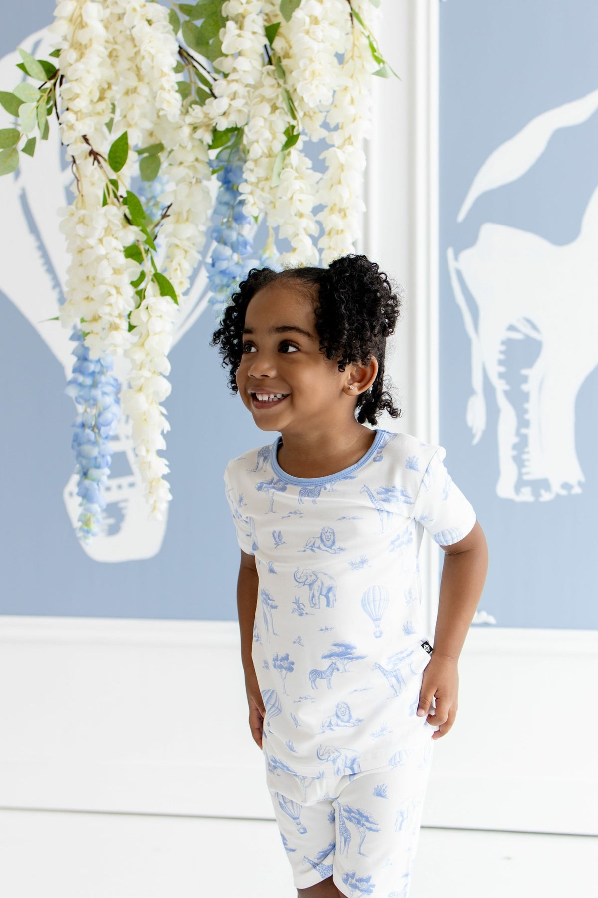 Kyte Baby Short Sleeve Pajamas in Toile Safari