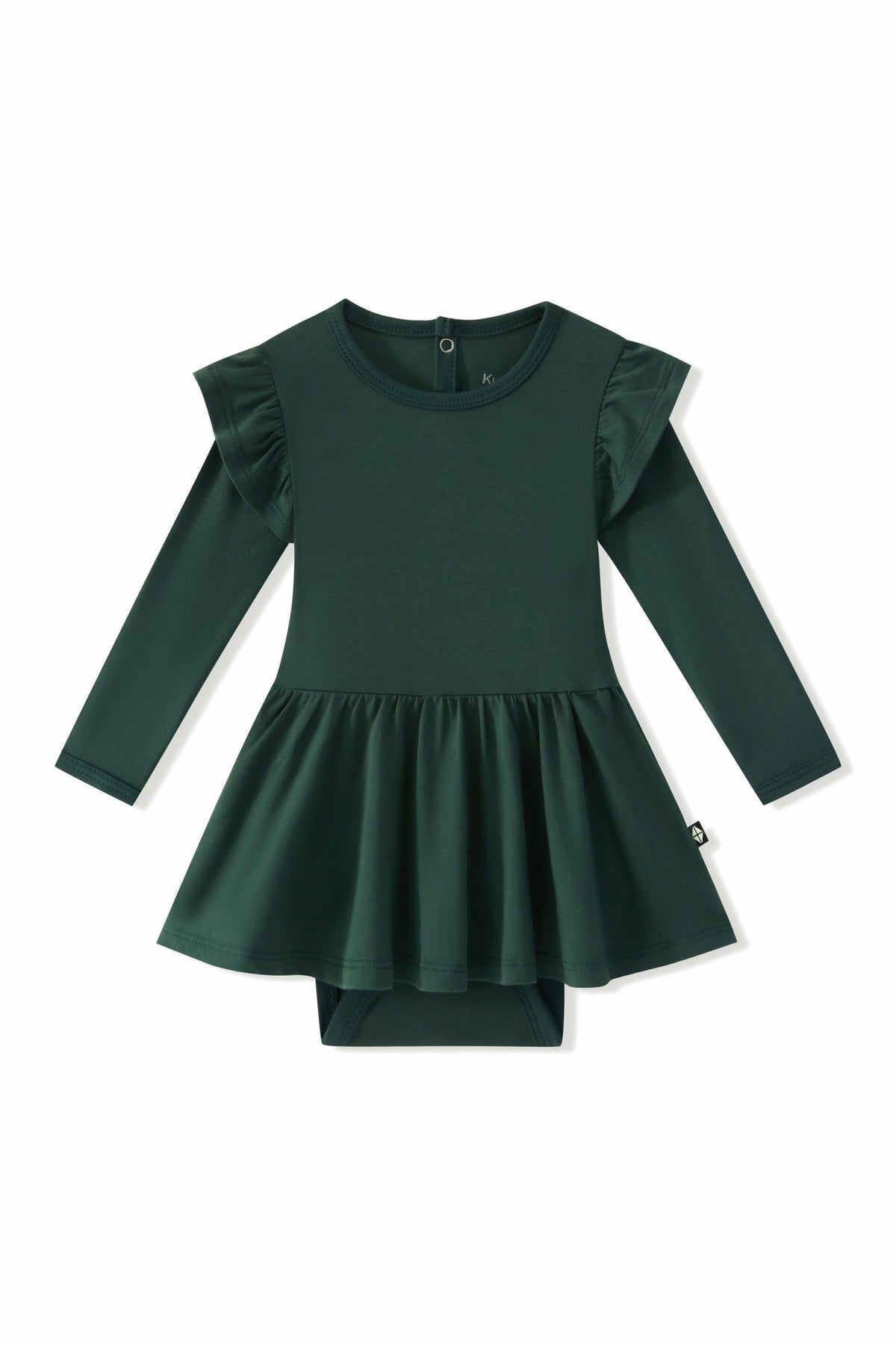 Kyte Baby Long Sleeve Twirl Bodysuit Dress in Cypress