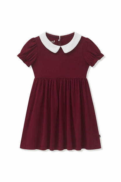 Kyte Baby Peter Pan Collar Dress in Burgundy