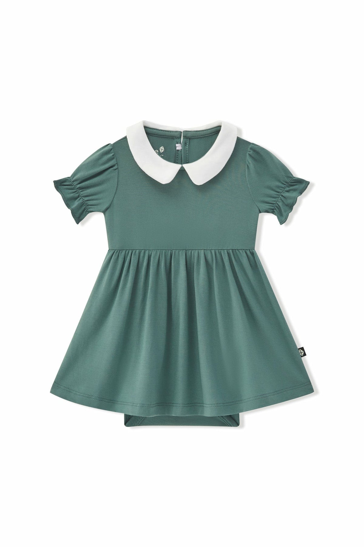 Kyte Baby Peter Pan Collar Bodysuit Dress in Pine
