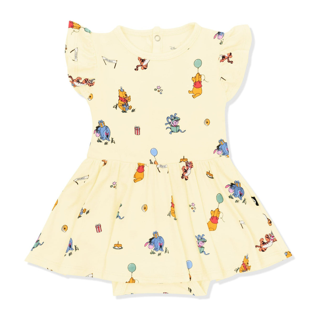 Kyte Baby Twirl Bodysuit Dress in Winnie the Pooh Celebration