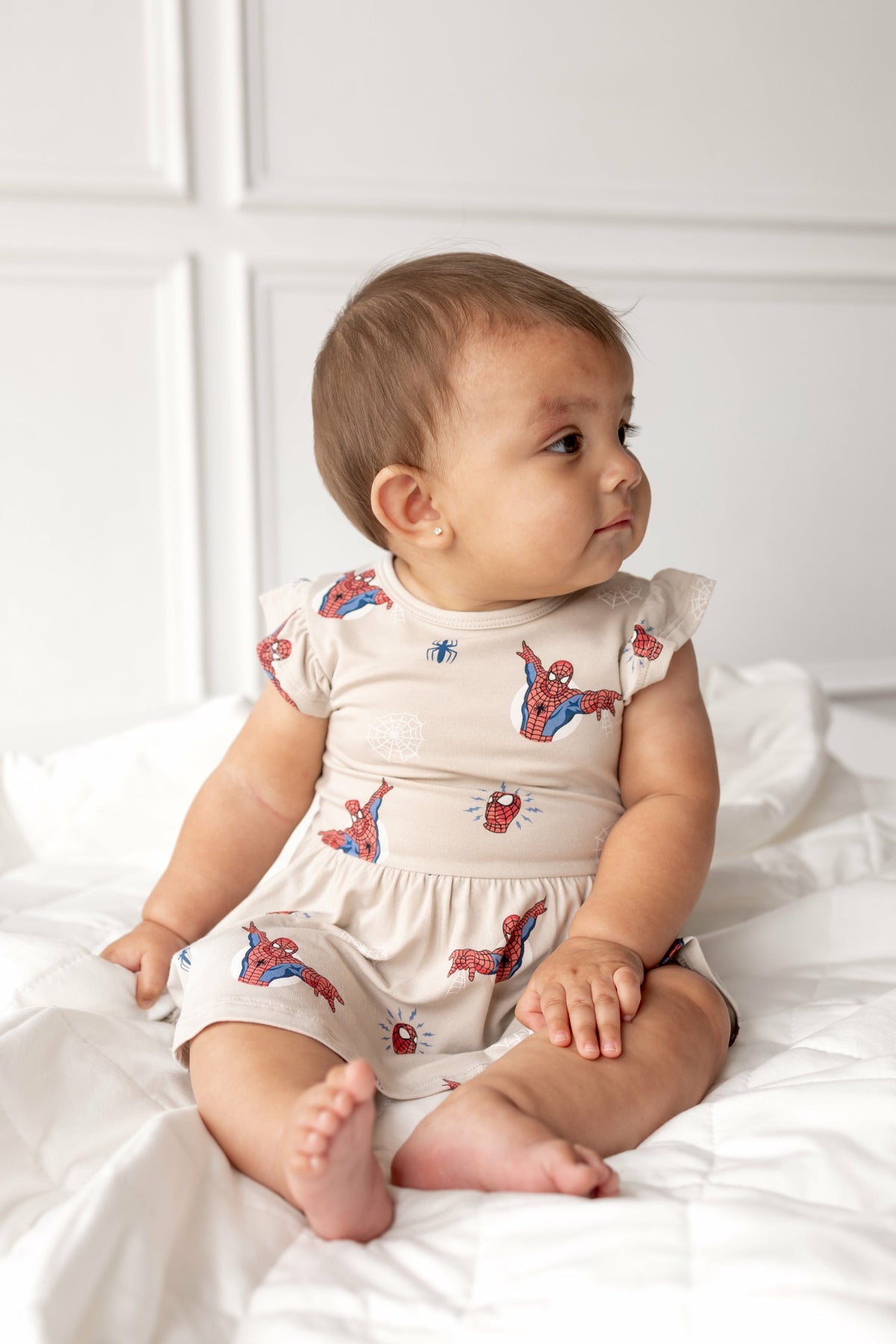 Kyte Baby Twirl Bodysuit Dress in Spider-Man