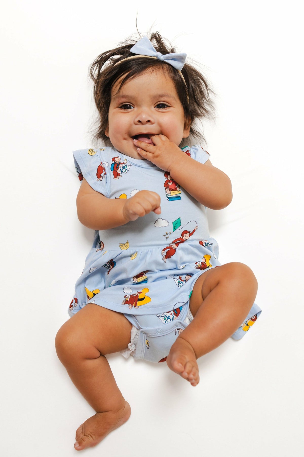 Kyte Baby Twirl Bodysuit Dress in Curious George