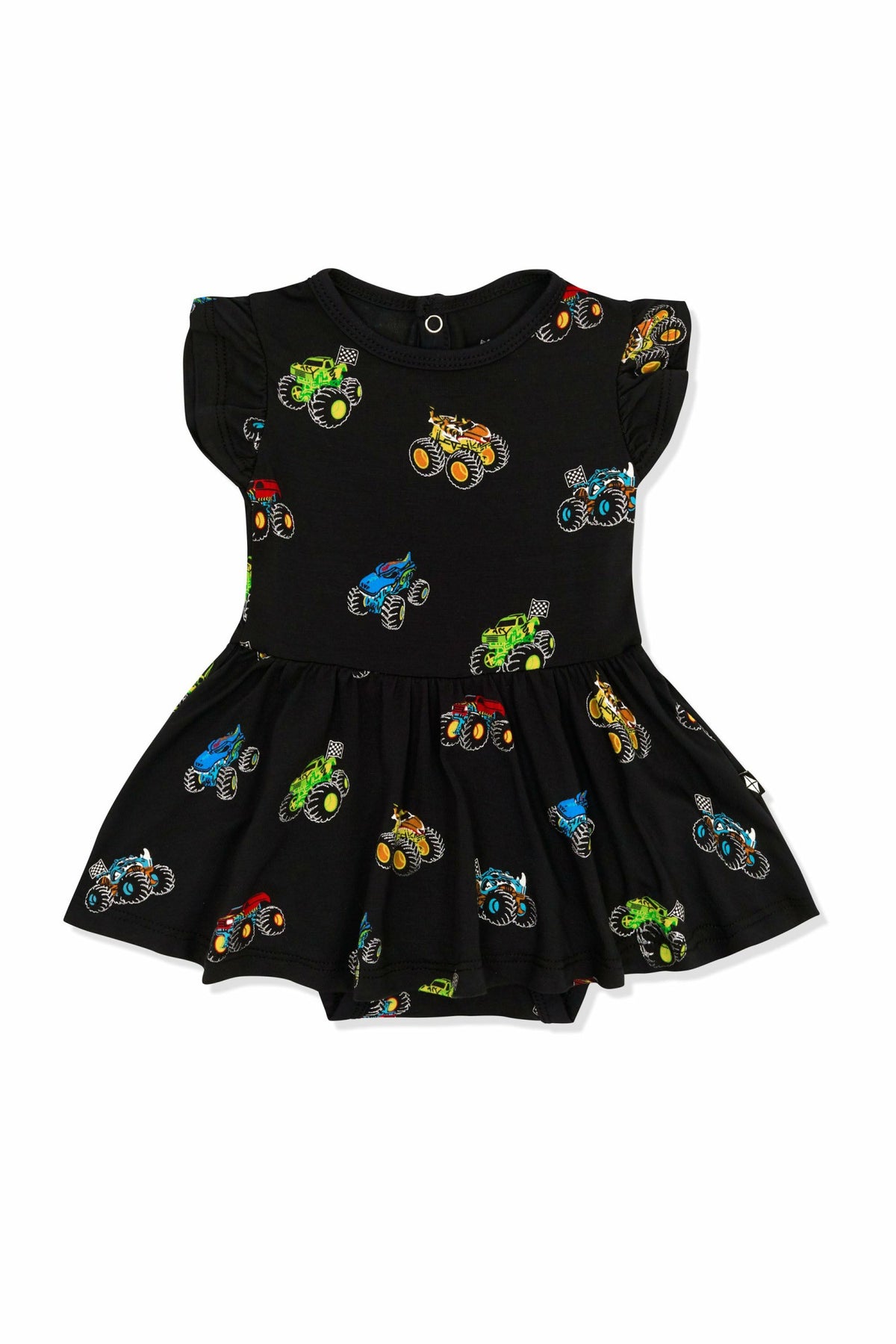 Kyte Baby Twirl Bodysuit Dress in Monster Truck