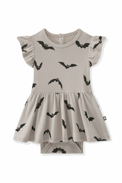 Kyte Baby Twirl Bodysuit Dress in Bats