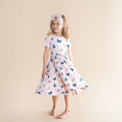 Kyte Baby Twirl Dress in Blush Butterfly