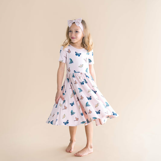 Kyte Baby Twirl Dress in Blush Butterfly
