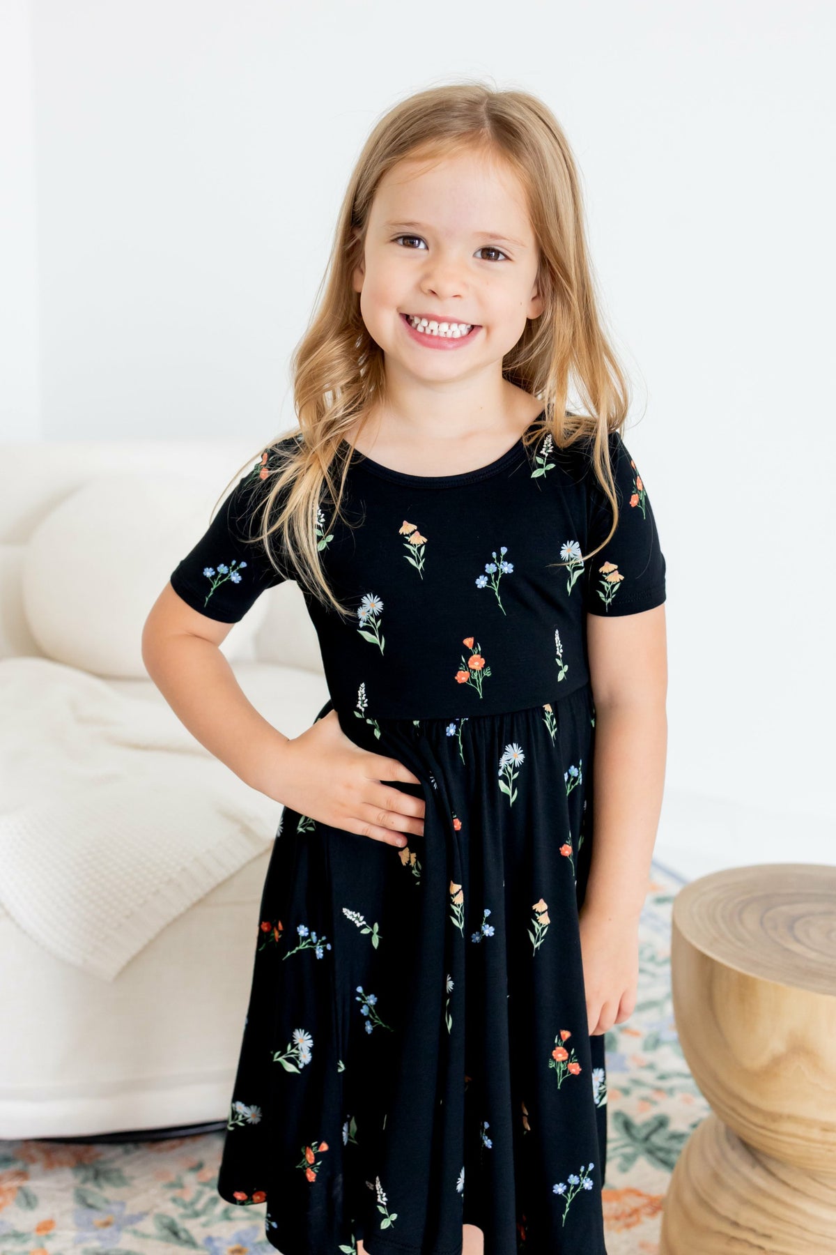 Kyte Baby Twirl Dress in Midnight Wildflower