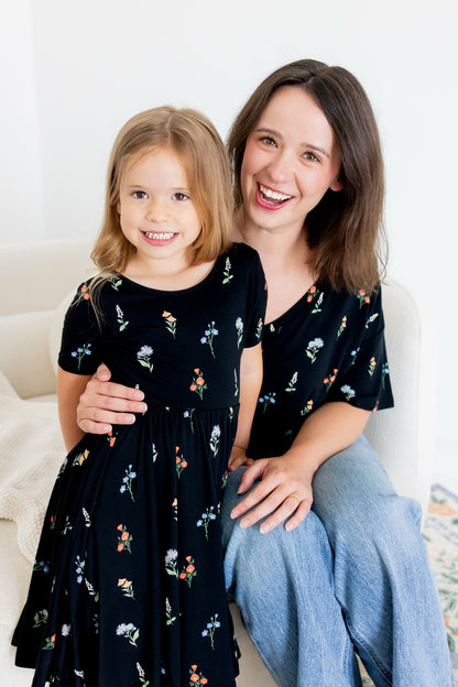Kyte Baby Twirl Dress in Midnight Wildflower