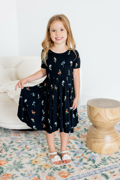 Kyte Baby Twirl Dress in Midnight Wildflower