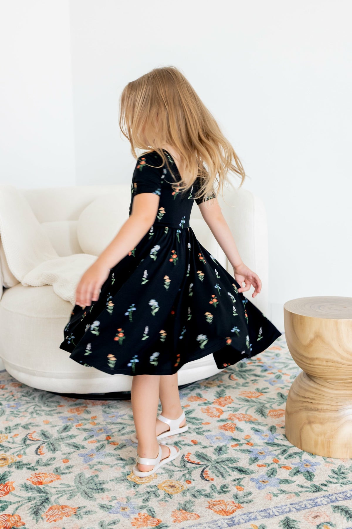 Kyte Baby Twirl Dress in Midnight Wildflower