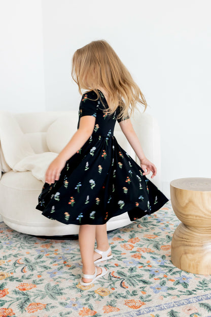 Kyte Baby Twirl Dress in Midnight Wildflower