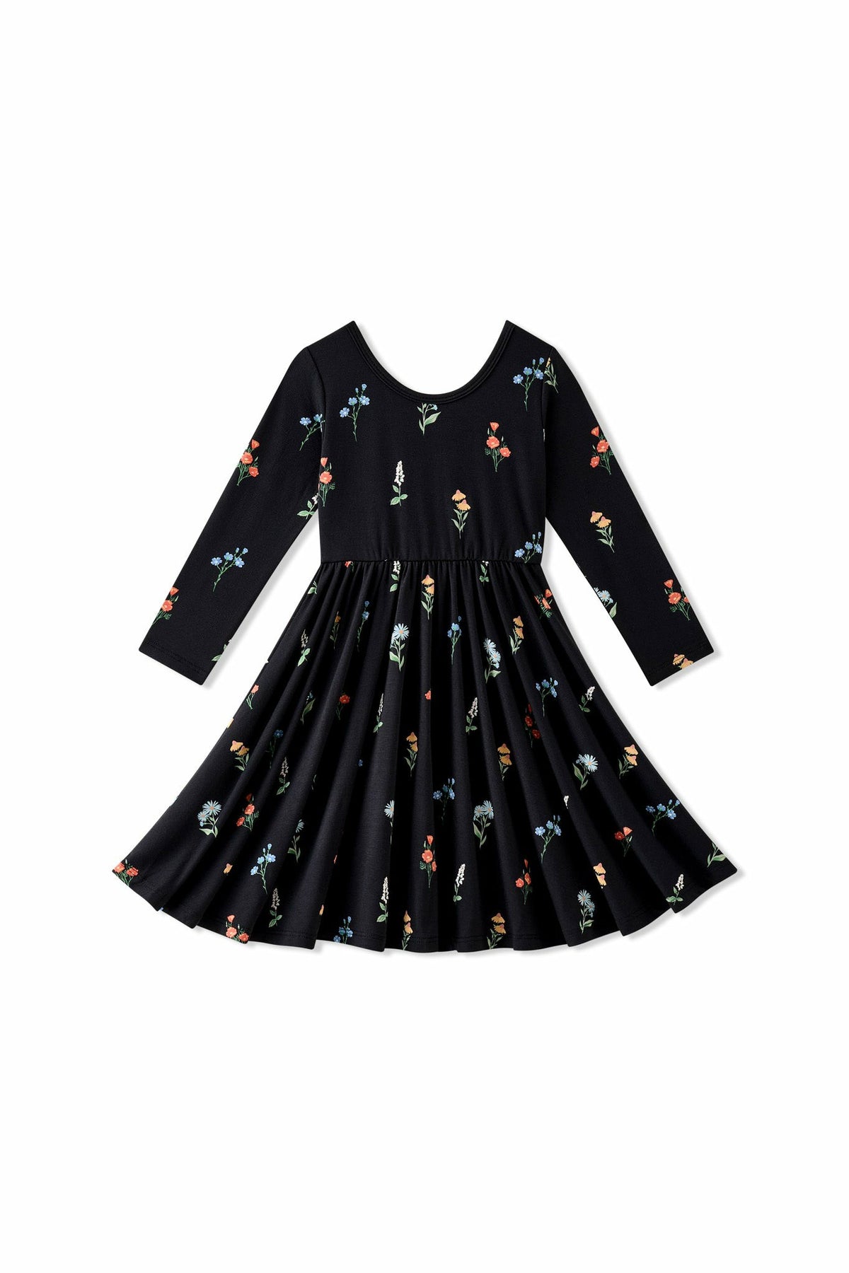 Kyte Baby Long Sleeve Twirl Dress in Midnight Wildflower