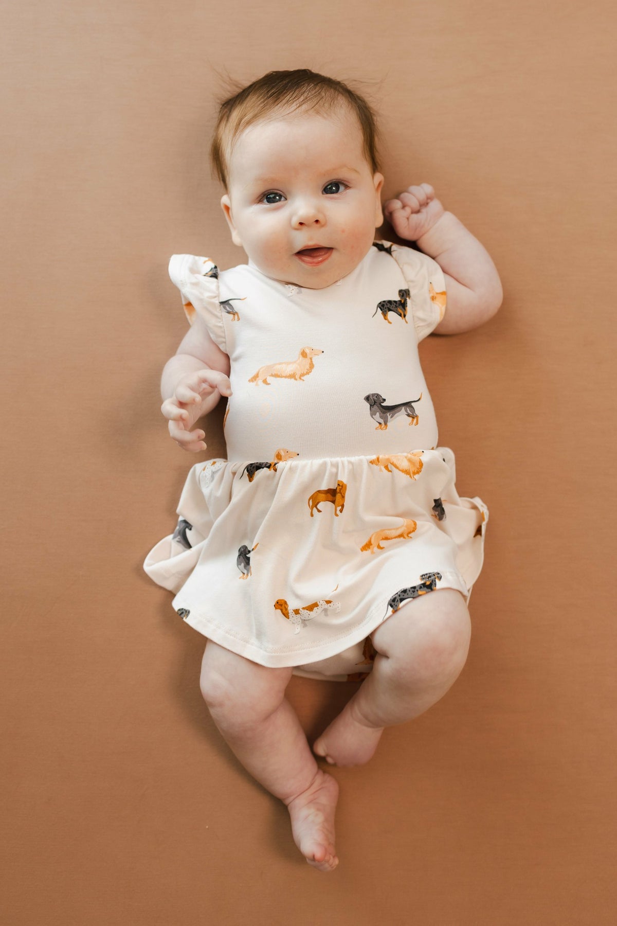 Kyte Baby Twirl Bodysuit Dress in Dachshund
