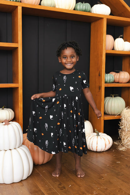 Kyte Baby Twirl Dress in Halloween Friends