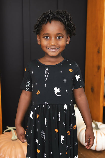 Kyte Baby Twirl Dress in Halloween Friends