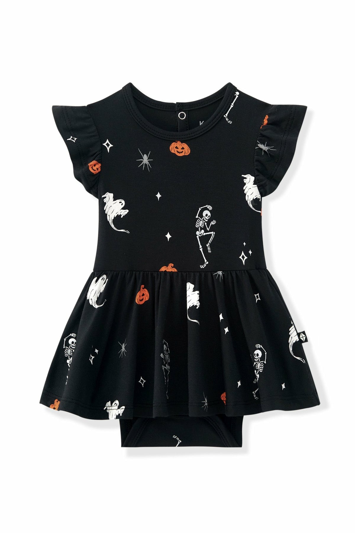 Kyte Baby Twirl Bodysuit Dress in Halloween Friends