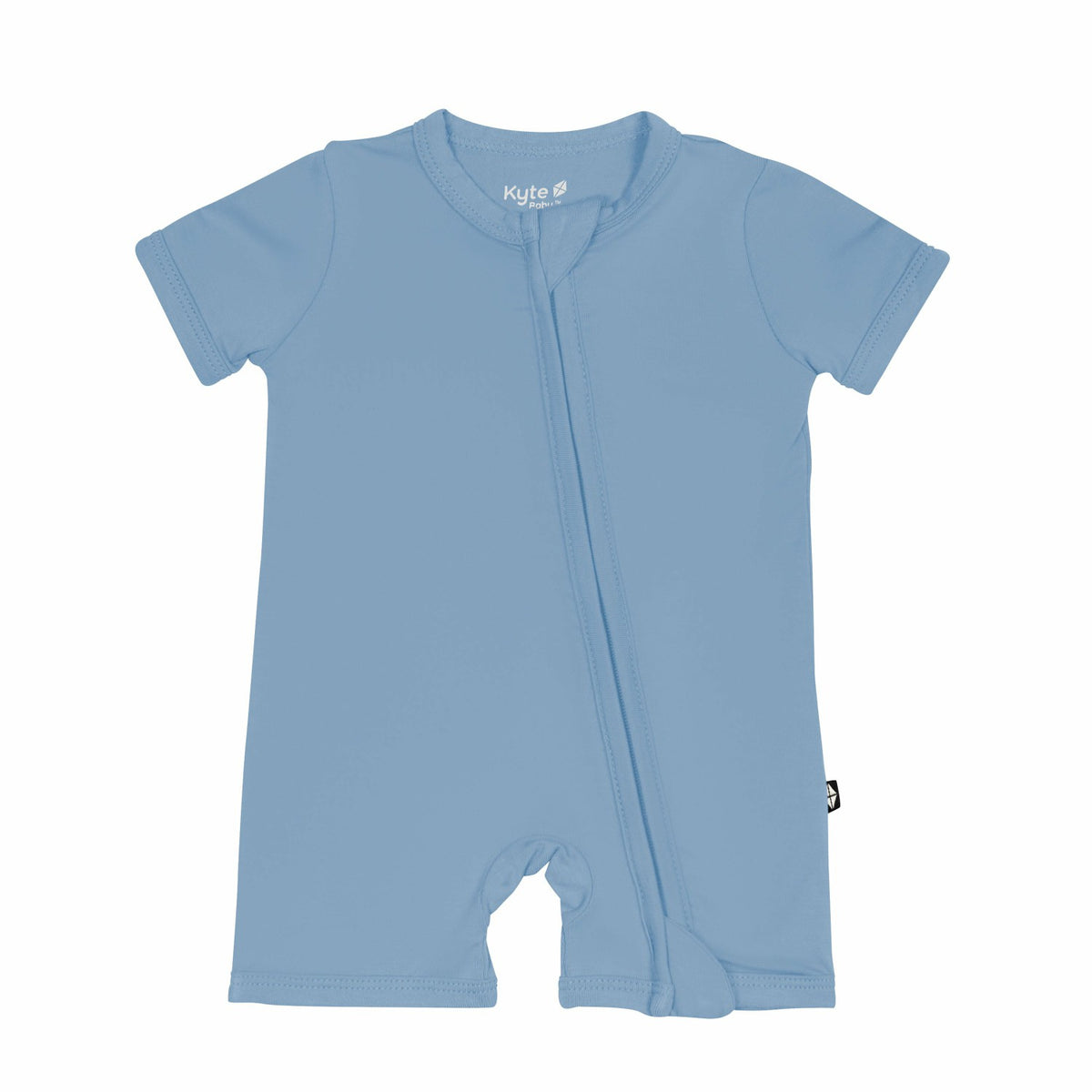 Kyte Baby Zippered Shortall Romper Slate