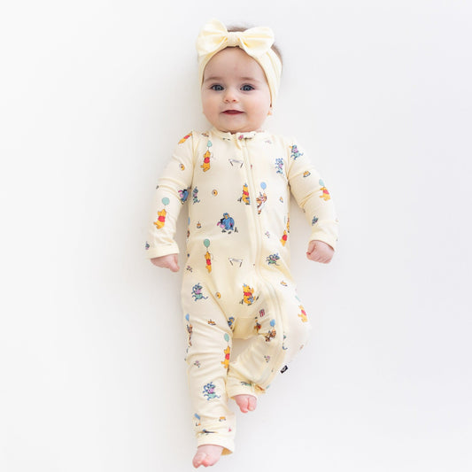 Kyte Baby Zippered Romper in Winnie the Pooh Celebration