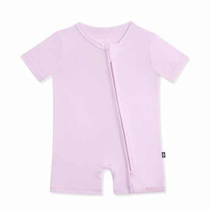 Kyte Baby Zipper Shortall Romper in Thistle