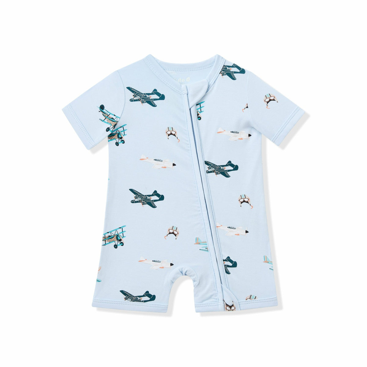 Kyte Baby Zipper Shortall Romper in Take Off