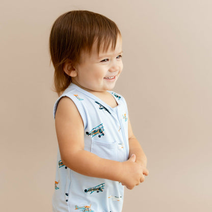 Kyte Baby Zippered Sleeveless Romper in Take Off