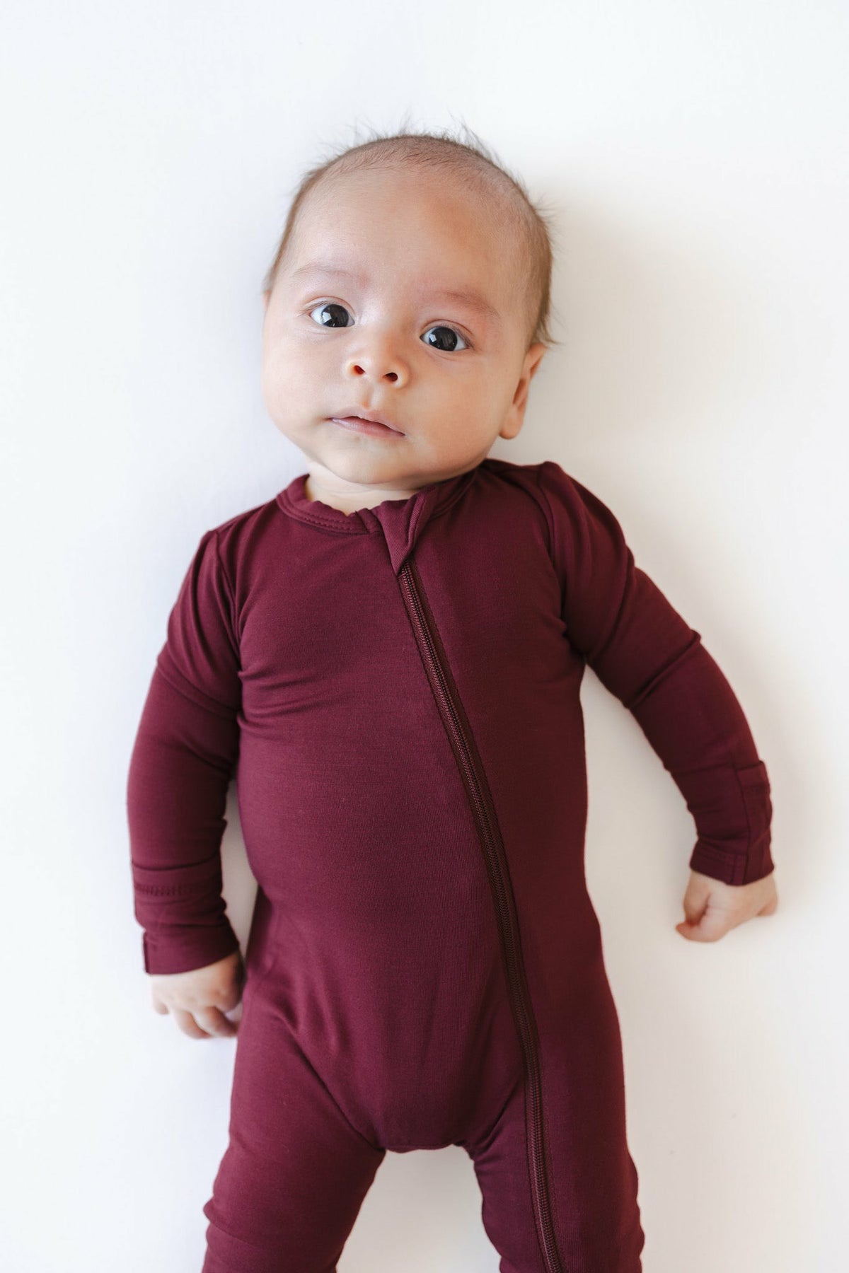 Kyte Baby Zippered Romper in Burgundy