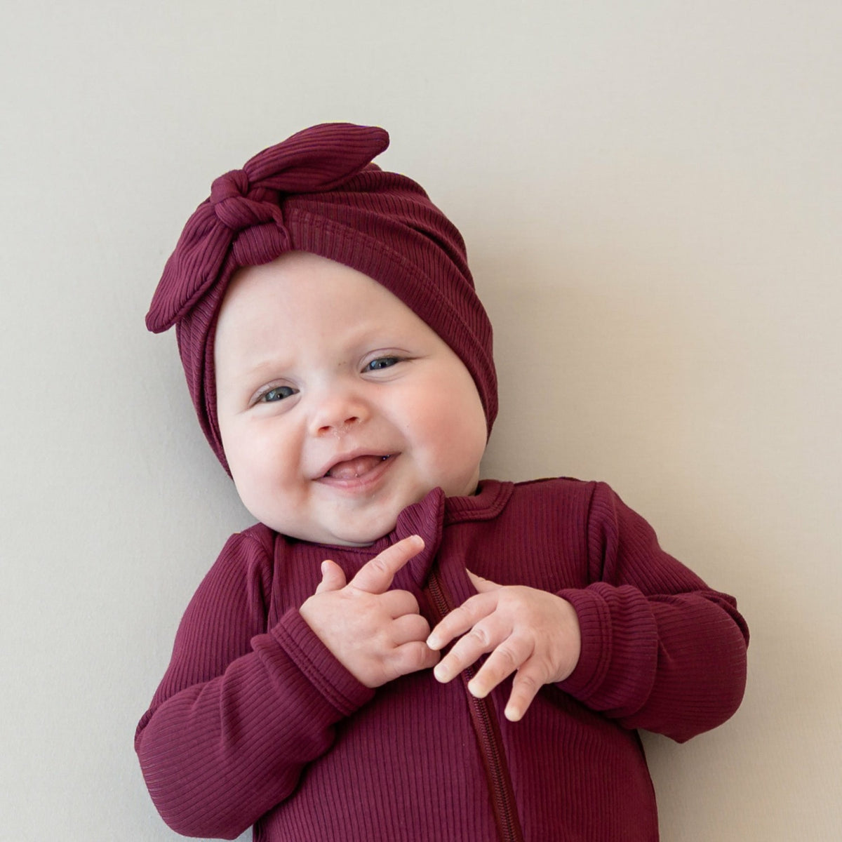 Kyte Baby Ribbed Headwrap in Burgundy