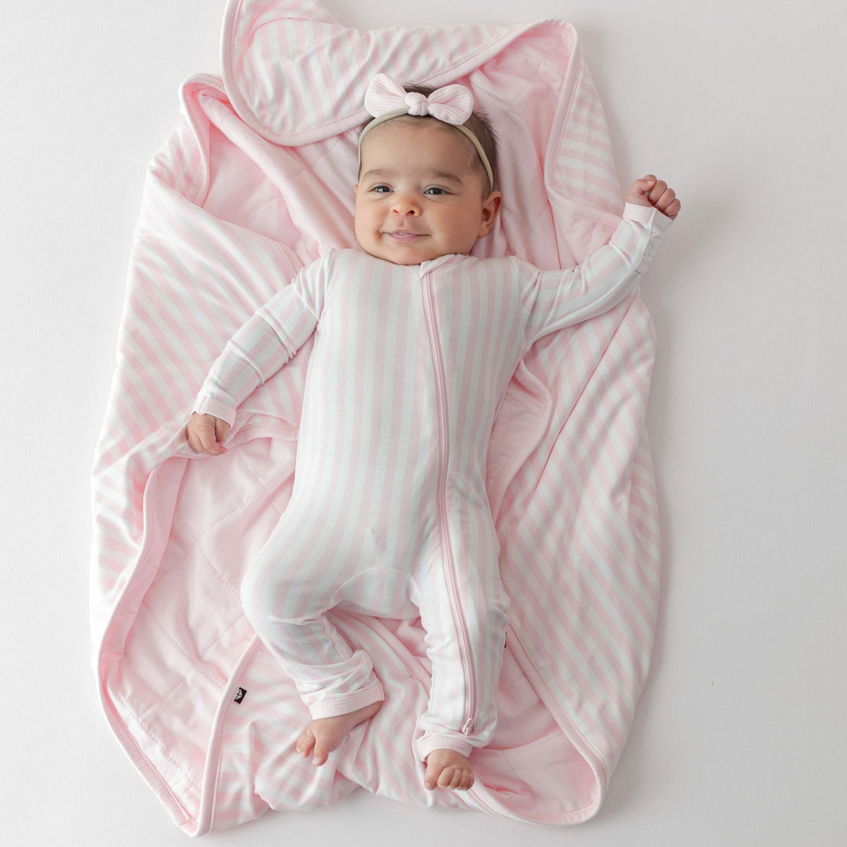 Kyte Baby Baby Blanket in Small Sakura Stripe 1.0
