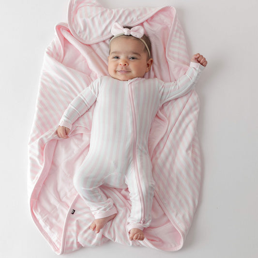 Kyte Baby Baby Blanket in Small Sakura Stripe 1.0