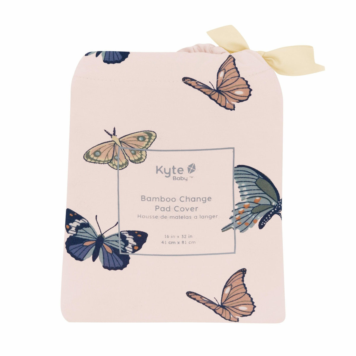 Kyte Baby Change Pad Cover in Blush Butterfly