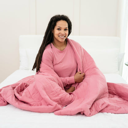 Kyte Baby Adult Quilted Blanket in Apple Blossom 2.5
