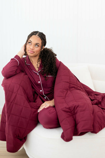Kyte Baby Adult Quilted Blanket in Burgundy 2.5