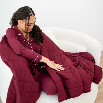 Kyte Baby Adult Quilted Blanket in Burgundy 2.5