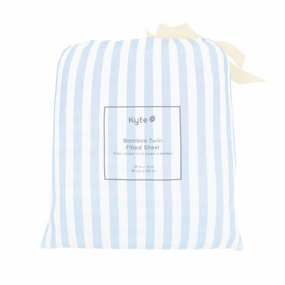 Kyte Baby Twin Sheet in Small Mist Stripe