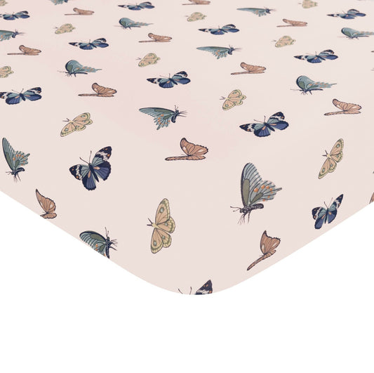 Kyte Baby Twin Sheet in Blush Butterfly