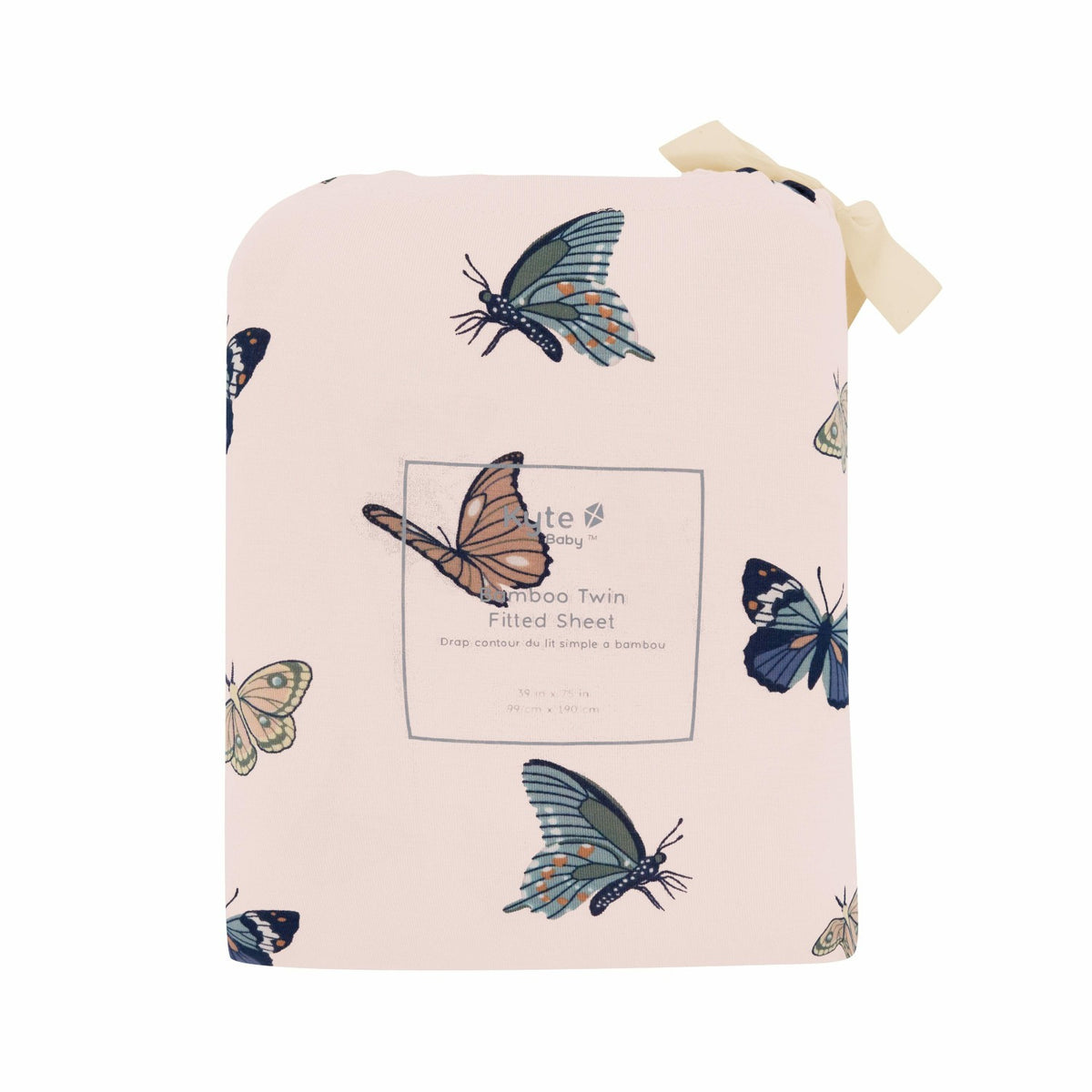 Kyte Baby Twin Sheet in Blush Butterfly