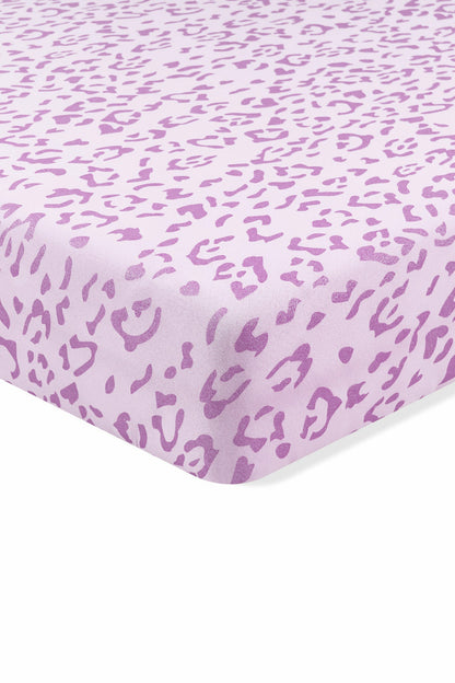 Kyte Baby Twin Sheet in Thistle Leopard