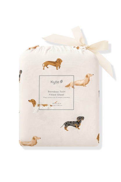 Kyte Baby Twin Sheet in Dachshund