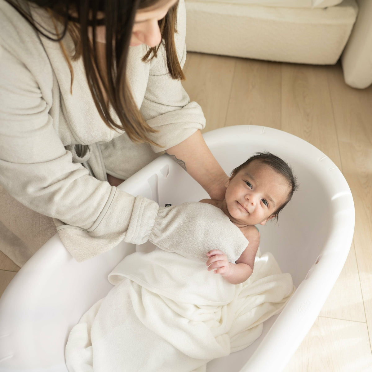 Kyte Baby Terry Bath Mitt in Oat