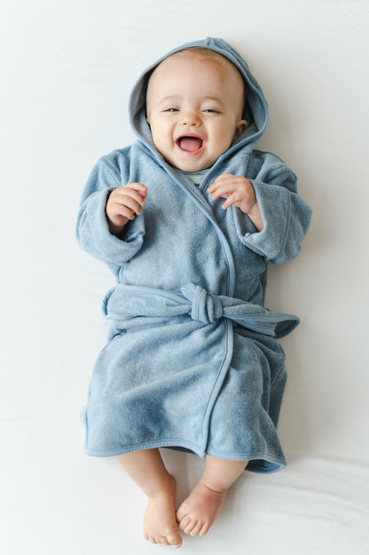 Kyte Baby Hooded Bath Robe in Slate
