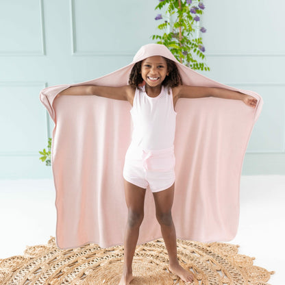 Kyte Baby Toddler Hooded Bamboo Bath Towel in Blush