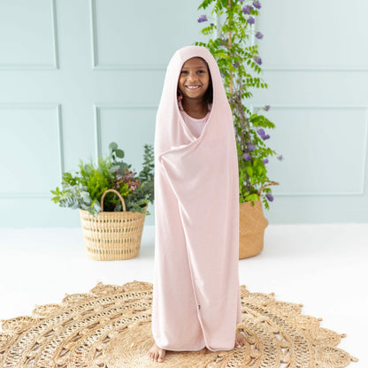 Kyte Baby Toddler Hooded Bamboo Bath Towel in Blush