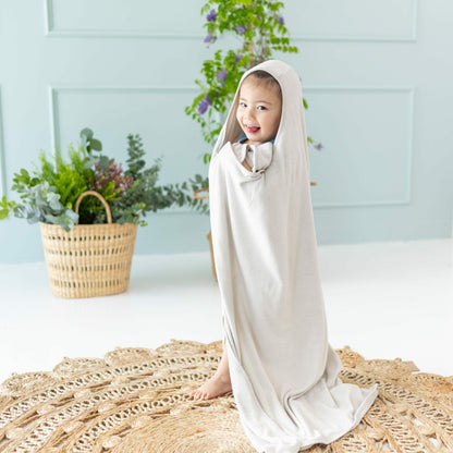 Kyte Baby Toddler Hooded Bamboo Bath Towel in Oat