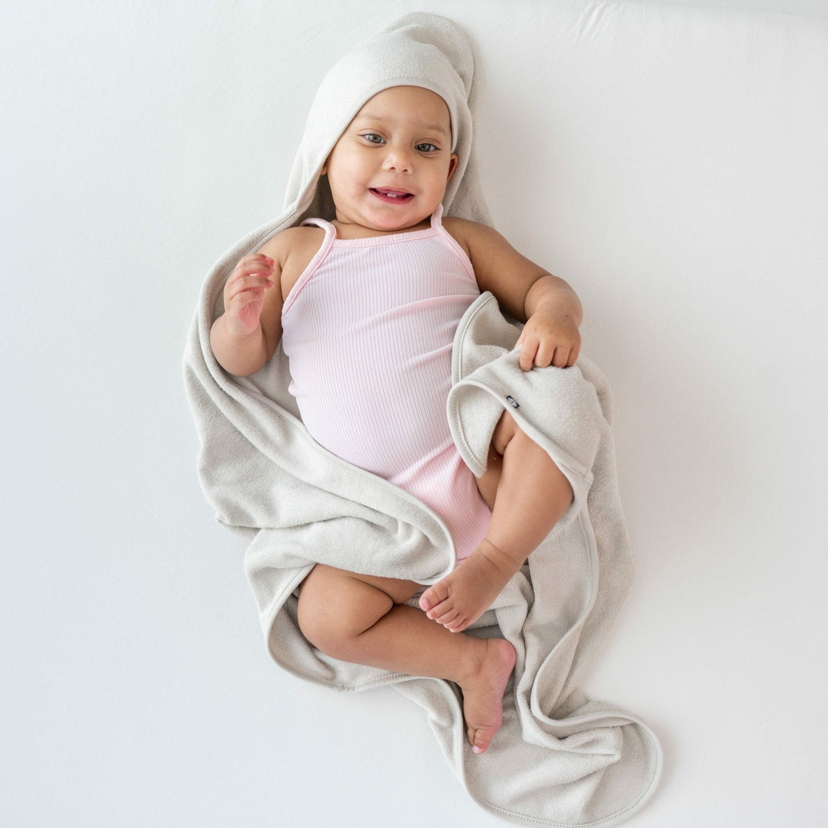 Kyte Baby Hooded Infant Bath Towel in Oat
