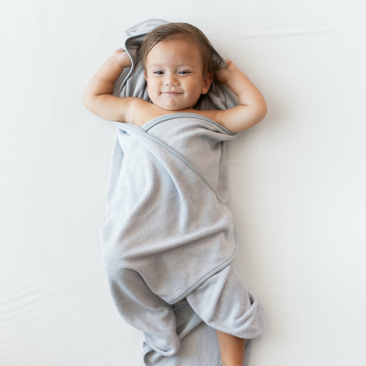 Kyte Baby Hooded Infant Bath Towel in Storm